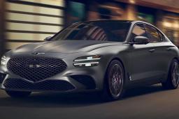 2022 Genesis G70 Front Left Side in Silver